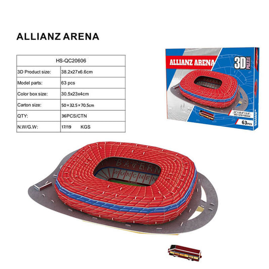 Football Puzzle 3D Model Bayern Munchen Stadium -Allianz Arena