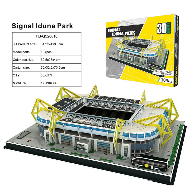 Football Puzzle 3D Model BVB Stadium -Signal Iduna Park