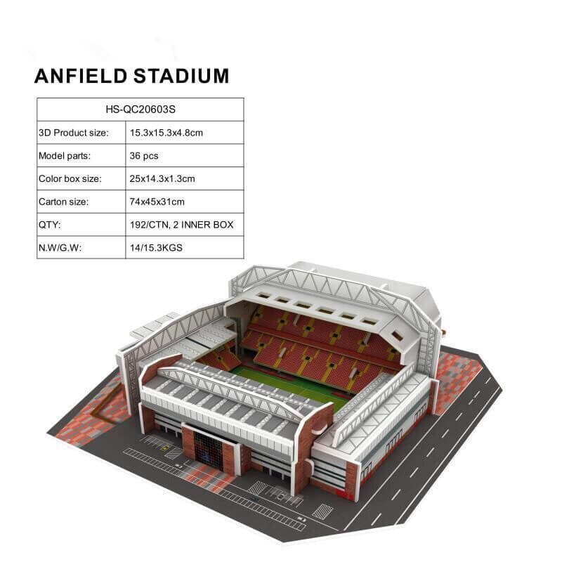 Football Puzzle 3D Model Liverpool Stadium -Anfield