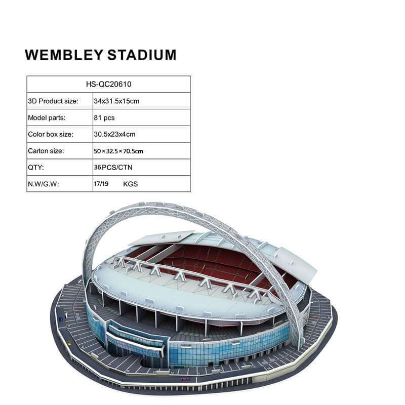 Football Puzzle 3D Model Stadium -Wembley