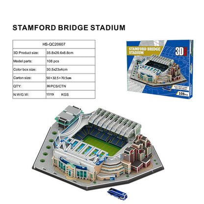 Football Puzzle 3D Model Chelsea Stadium -Stamford Bridge