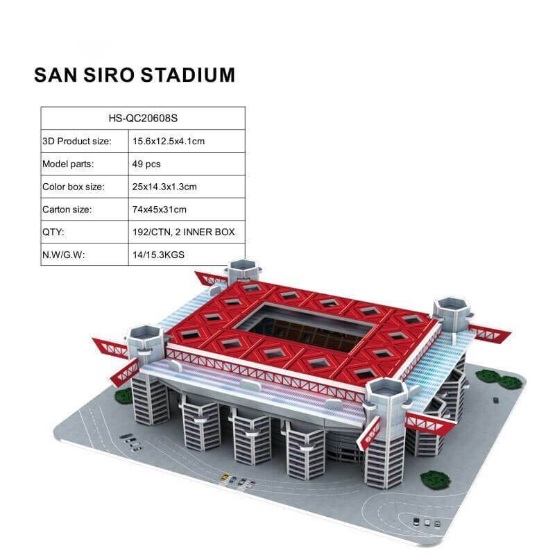 Football Puzzle 3D Model AC/Inter MIlan Stadium -Giuseppe Meazza
