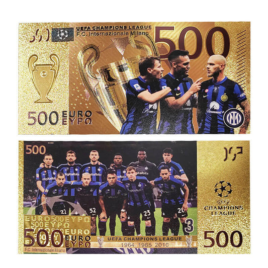 Inter Milan Soccer Commemorative Banknote Collection Card