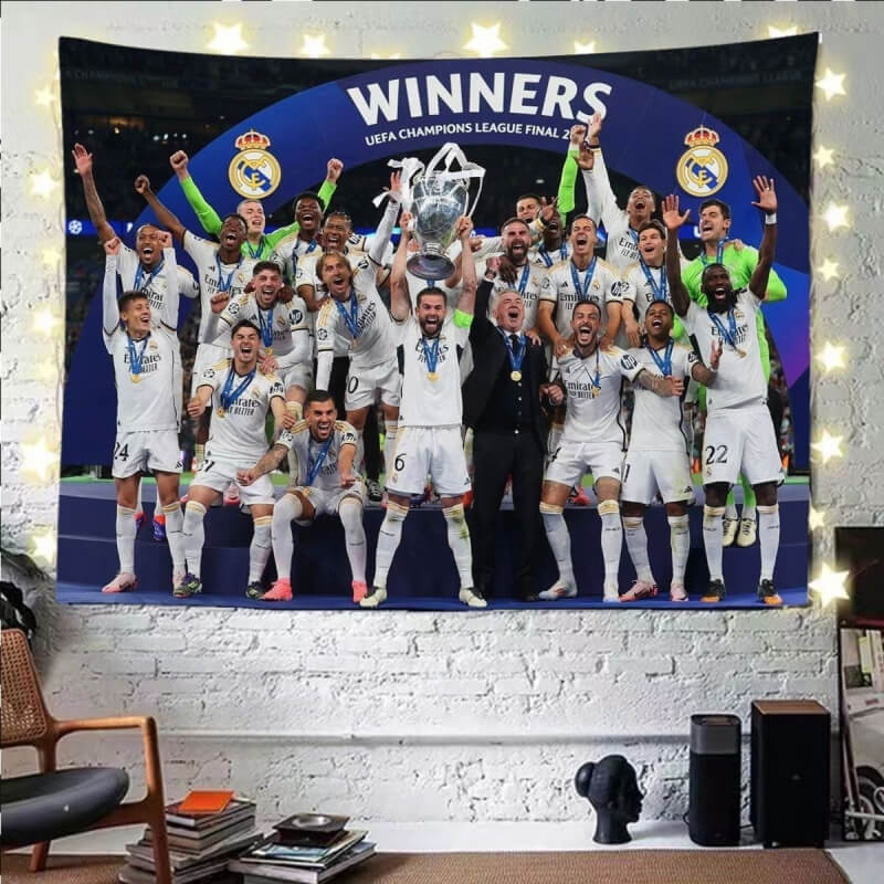 Real Madrid Champions League Football Background.(with Lamp)