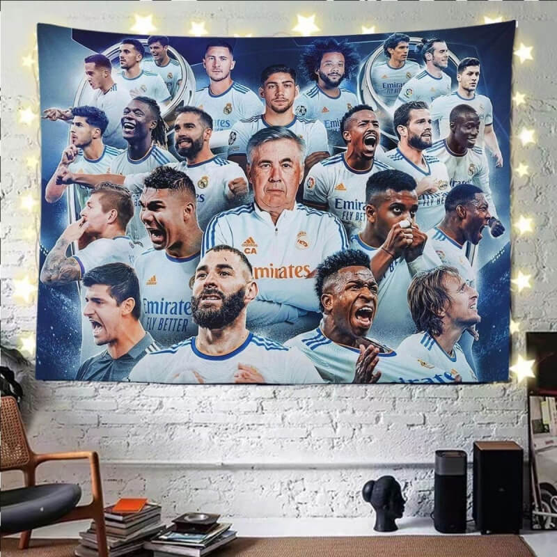 Real Madrid Champions League Football Background.(with Lamp)