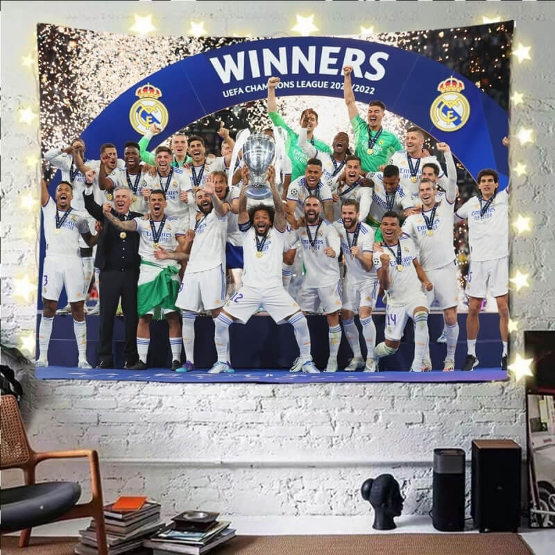 Real Madrid Champions League Football Background.(with Lamp)