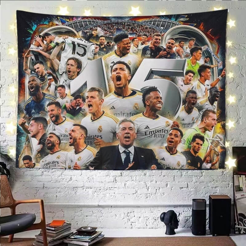 Real Madrid Champions League Football Background.(with Lamp)