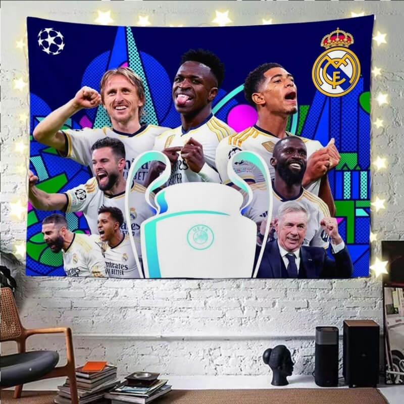 Real Madrid Champions League Football Background.(with Lamp)