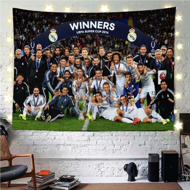 Real Madrid Champions League Football Background.(with Lamp)