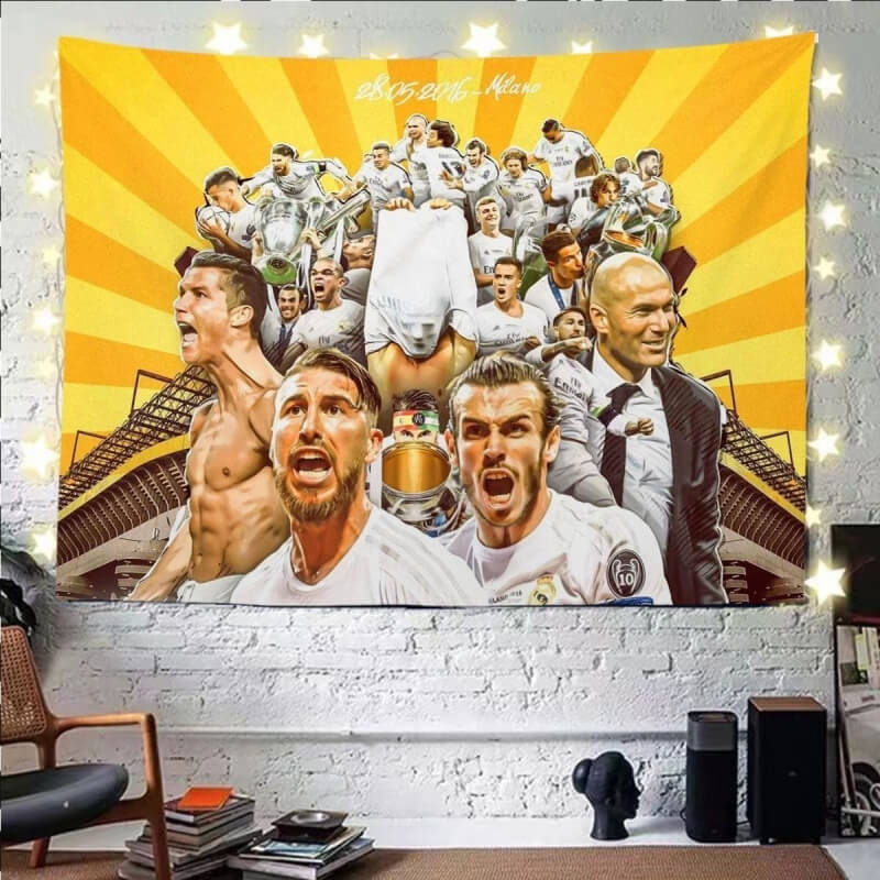 Real Madrid Champions League Football Background.(with Lamp)