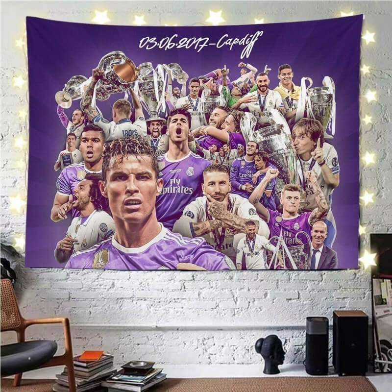 Real Madrid Champions League Football Background.(with Lamp)