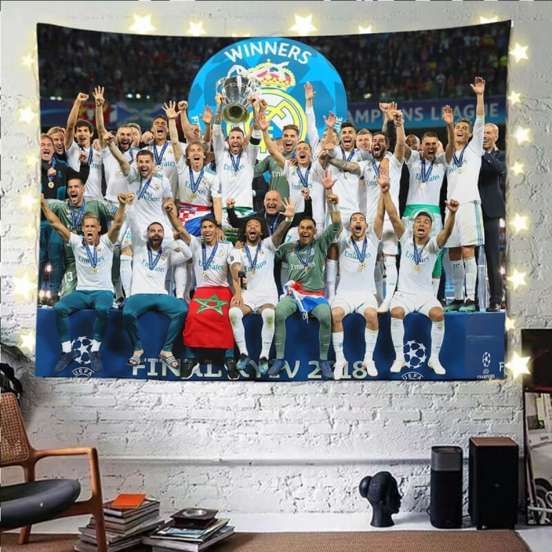 Real Madrid Champions League Football Background.(with Lamp)