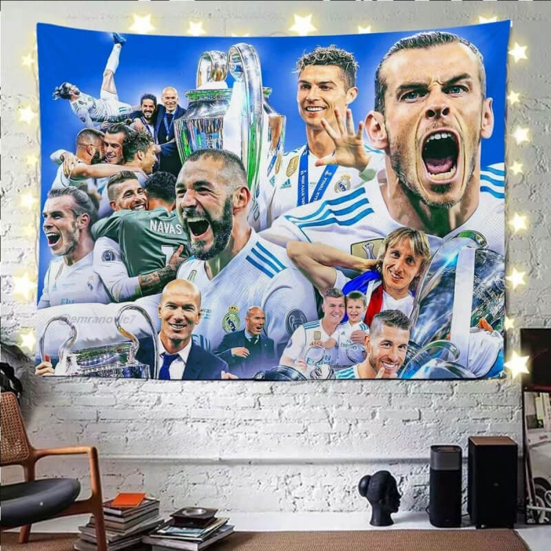 Real Madrid Champions League Football Background.(with Lamp)