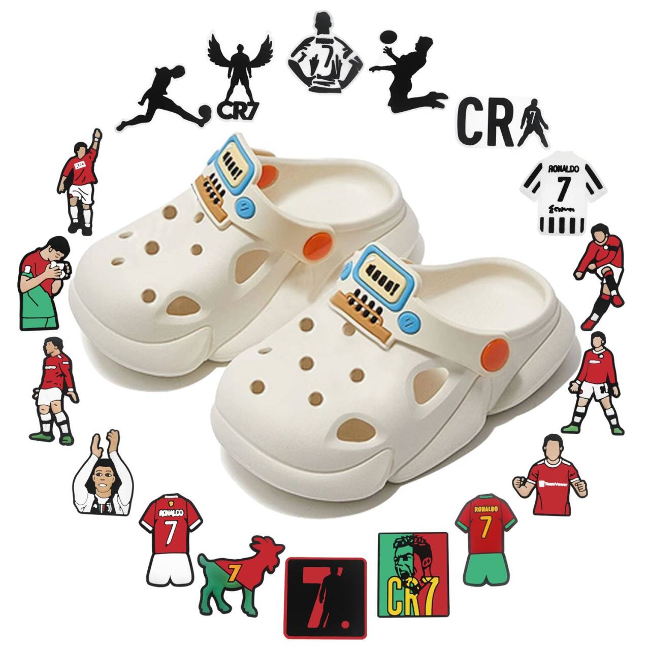 18 pcs CR7 Croc Charms