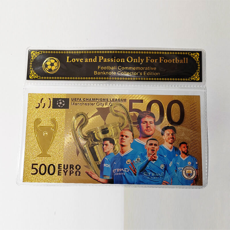Manchester City Soccer Commemorative Banknote Collection Card