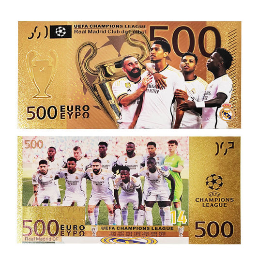 Real Madrid Soccer Commemorative Banknote Collection Card
