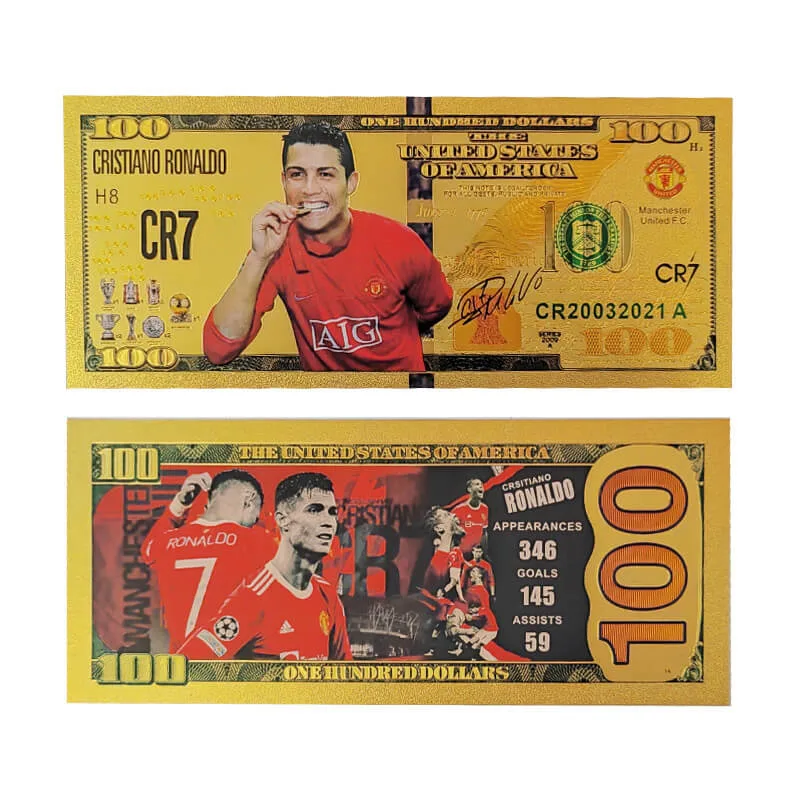 CR7 Soccer Commemorative Banknote Collection Card