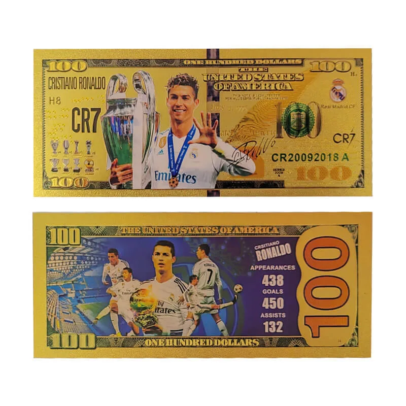 CR7 Soccer Commemorative Banknote Collection Card