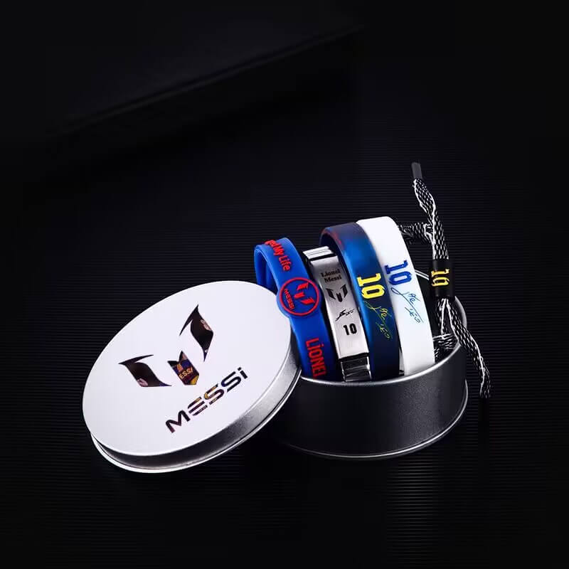 Soccer(MESSI CR7 NEYMAR ) Wristband(bracelets) Gift Box