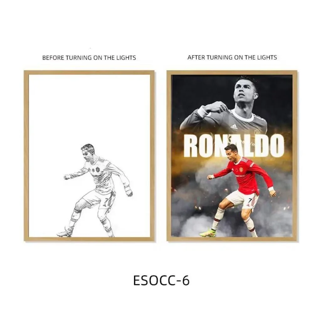 Soccer Star Creative Frame Lamp